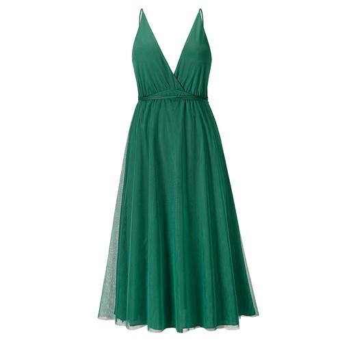 Vestidos de novia de mujer escote en V profundo líneas tul fiesta cumpleaños - Imagen 25 de 40