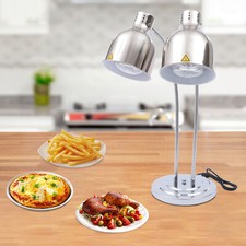 Double Head Tabletop Food Heating Lamp Buffet Food Warmer Light with 2 Bulbs