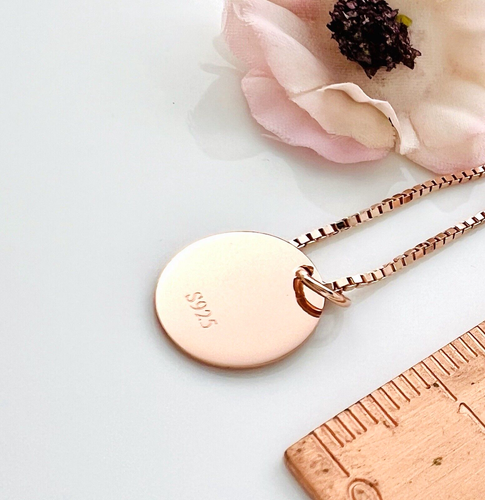 Rose Gold Letter C Name Initial Coin Pendant & 45Cm Necklace Sterling Silver 925 - Picture 11 of 11