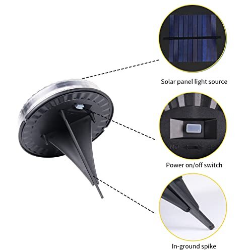 Solar Ground Lights Led Outdoor Solar Disk Lights Ip65 Waterproof Inground Light - Picture 7 of 7