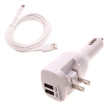 2-in-1 Car Home Charger 6ft Long USB-C Cable TYPE-C Cord Travel for Cell Phones
