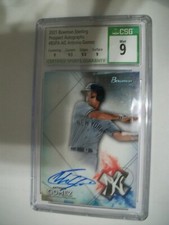 ANTONIO GOMEZ 2021 Bowman Sterling Prospects AUTO BSPA-AG CSG MINT 9 Yankees