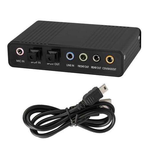 PC External USB 5.1CH Surround Sound Adapter Optical Fiber Audio Pass Through - 第 8/8 張圖片