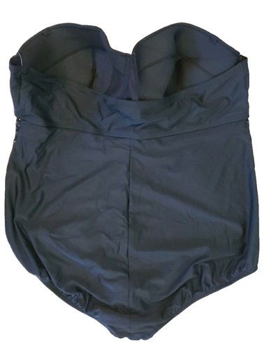 Time And Tru Womens Swimsuit 1 Piece New Plus Size 3X Sides are Sheer Black #1 - Picture 2 of 2