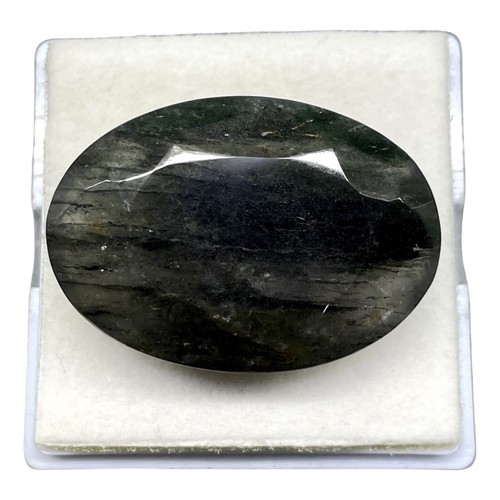 113.55 Cts Natural Rutile Quartz 39.5x27.5mm Oval Cut Loose Untreated Gemstone - Picture 16 of 23