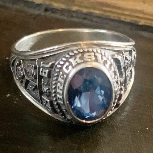 Vintage 10k Weißgold 4,61g Klasse Ring Becksville High Ohio 1969 Größe 5,75 - Bild 12 von 12