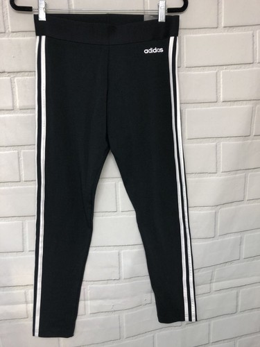 Women’s Adidas Essentials 3 Stripes Leggings Black & White Activewear New - Picture 5 of 6
