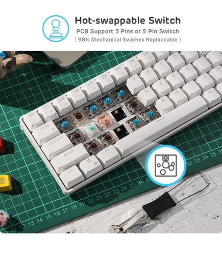 RK ROYAL KLUDGE RK61 Wireless 60% Mechanical Gaming Keyboard, Ultra-Compact... - Picture 4 of 9