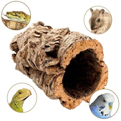 VOGELGALERIA Korkröhre 20cm Korktunnel Deko Terrarium Hamster Reptilien Korkhöhle Nager