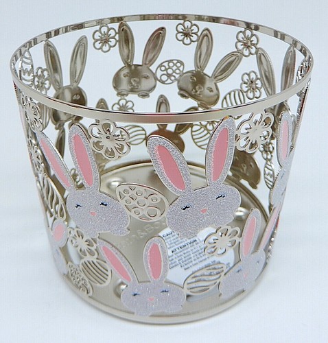 BATH & BODY WORKS CONEJO DE PASCUA BRILLO CON FLORES HUEVOS 3 MECHA SOPORTE PARA VELAS - Imagen 11 de 12