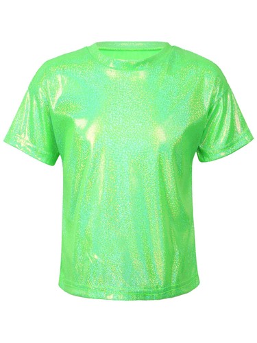 Kid's T-Shirt Boys Loose Sparkly Metallic T-Shirt Dance Performance Costume - Picture 68 of 82