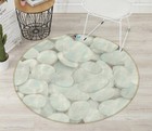 3D Round White Stone NA14128 Game Rug Mat Elegant Photo Carpet Mat Fay