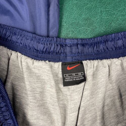 Vintage 90s Nike Track Pants XL/TG Navy Joggers Jersey Lined Zip Ankle Swoosh - Bild 3 von 6