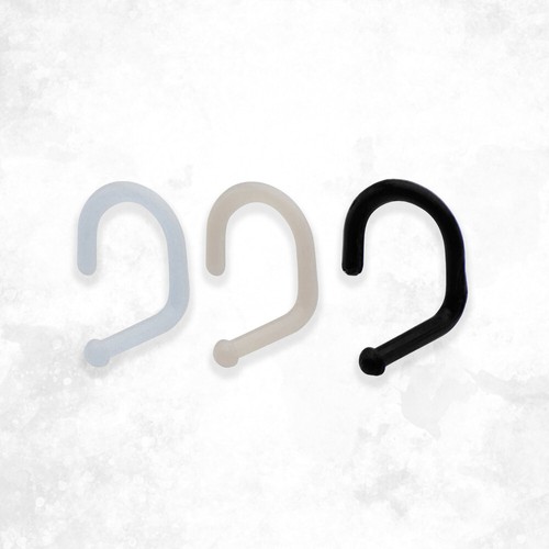 3PCS 18G Cork Screw Nose Ring Retainer Bioflex Piercing Jewelry 6mm Nose Stud - Picture 1 of 5