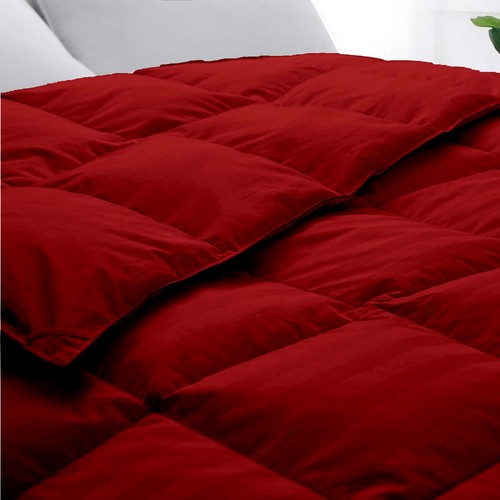 Deluxe Luxury Comforter Down Alternative Egyptian Cotton Burgundy Stripes - Picture 4 of 12