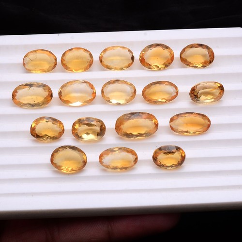VVS 17 Pcs Natural Citrine 11mm-14mm Oval Cut Dazzling Huge Loose Gemstones Lot - Picture 6 of 10