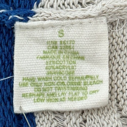 Staring At Stars Womens Sweater Small Blue Cream Striped Short Sleeves Coastal - Picture 10 of 13