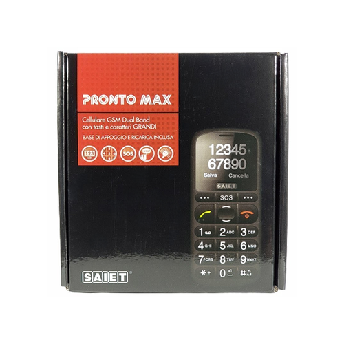 Telefono cellulare per anziani SAIET PRONTO MAX senior con tasti grandi e sos - Imagen 3 de 25