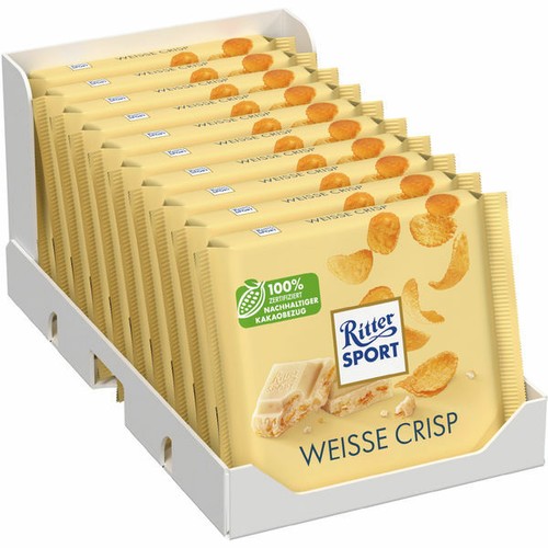 Ritter Sport Weisse Crisp Schokolade 100 g Tafel 10er Pack (10x100 g) - Bild 1 von 2
