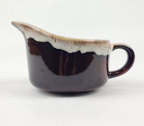 SCIO Casual Brown / Brown Drip Glaze 8oz Creamer 3" RARE Vintage - Picture 3 of 8
