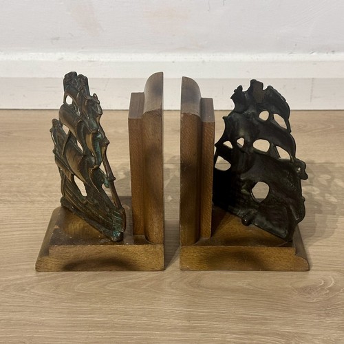 Sujetalibros de madera vintage de latón para velero - náutico - 6" (H) x 4,5" (D) - Imagen 3 de 15