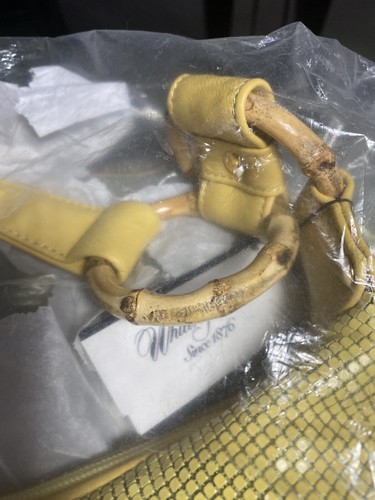 Whiting and Davis Mesh & Woven Leather purse Yellow. NWT - Picture 16 of 20