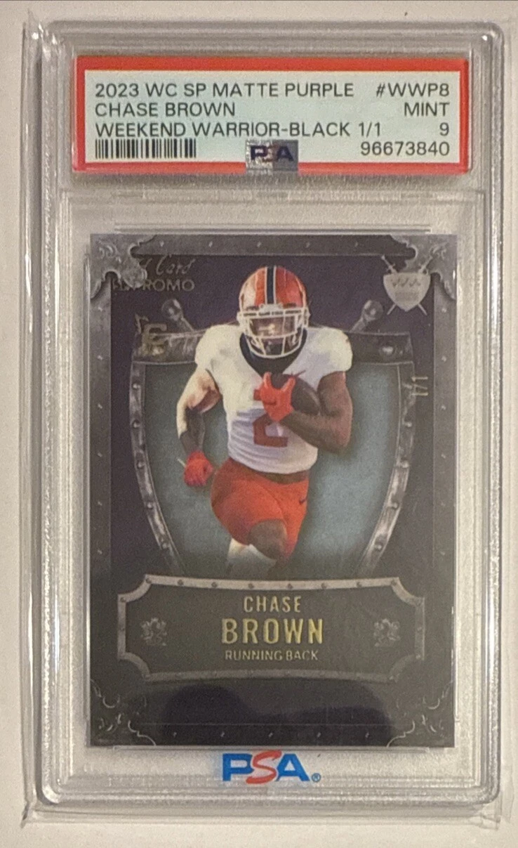 Chase Brown Wild Card SP Matte Purple Weekend Warrior #WWP8 Black 1/1