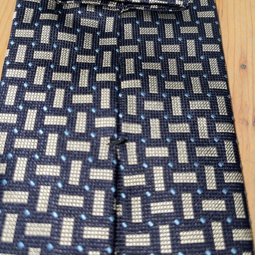 Burberry Men's 100% Silk Multicolor Geometric Necktie Sevenfold Made In Italy - Picture 10 of 12