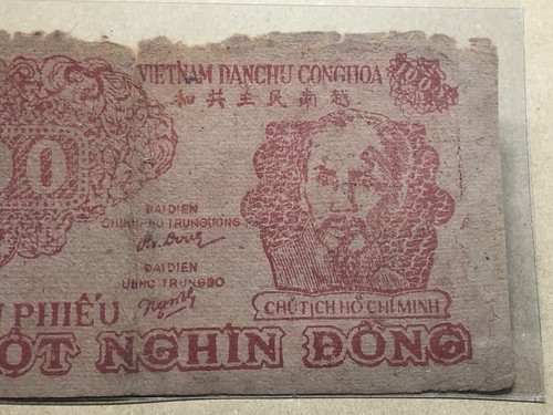 1000 Dong 1950-1951 Viet Nam P-58 w/m circle with star Vintage Rare_LDP Shop. - Picture 3 of 7