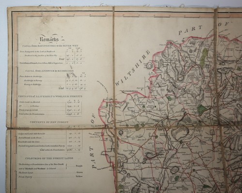 1796 Hampshire oder die Grafschaft Southampton Isle of Wight Faden KARTE mit Leinenrücken - Bild 3 von 11