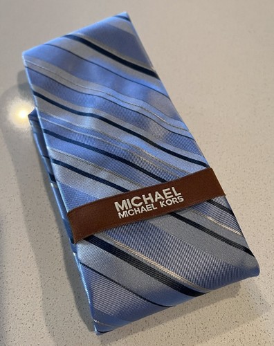 Michael Kors Blue Striped Tie - Picture 2 of 7