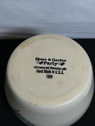 Vintage 1999 Home & Garden Party Stoneware Bean Pot Heart Hummingbird Cookie Jar - Bild 10 von 13