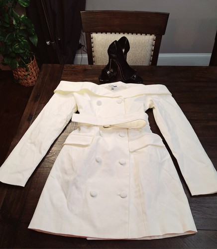 NWT Fashion Nova Women's Double Breasted Belted Long Sleeve Elegant Blazer/Dress - Picture 3 of 16