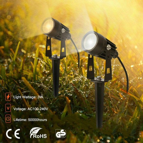 Garden Spotlights COB LED 240V Mains Outdoor Yard Lawn Waterproof Spike Light - Picture 5 of 14