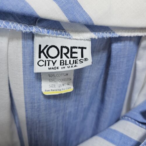 Vintage 80s Koret City Blues Womens 26W Union Made Blue White Colorblock Skirt - Picture 3 of 4