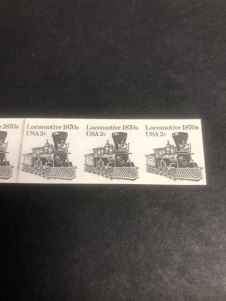 1897A .02 Locomotive Plate Number 4 Strip Of 6 Superb NH - Image 3 of 4