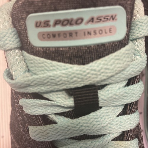 US Polo Assn Women Shoes Size 10 Gray/Mint Blue/White Comfort Sole Athletic - Picture 7 of 9