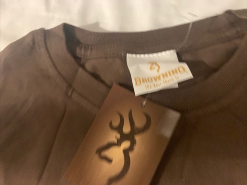 Womens NWT Browning 78 RPM Buckmark Fitted T-Shirt Chocolate Brown Size M Medium - Imagen 6 de 8