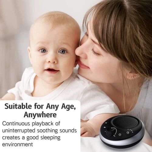 White Brown Noise Machine 30 Soothing Sounds Baby Kids Adults Sleep Timer Travel - Picture 6 of 6