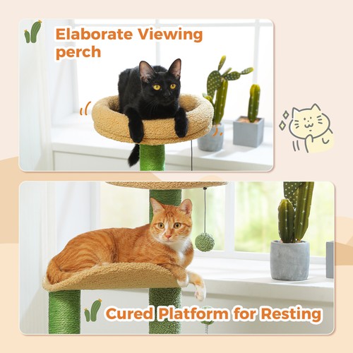 Cactus Cat Tree Tower Scratching Post Scratcher Kitten Condo House Play Bed Toys - Picture 58 of 96