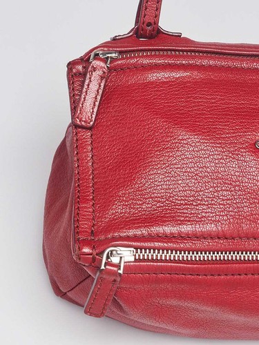 Mini sac Pandora en cuir de vente en gros chèvre texturé rouge Givenchy