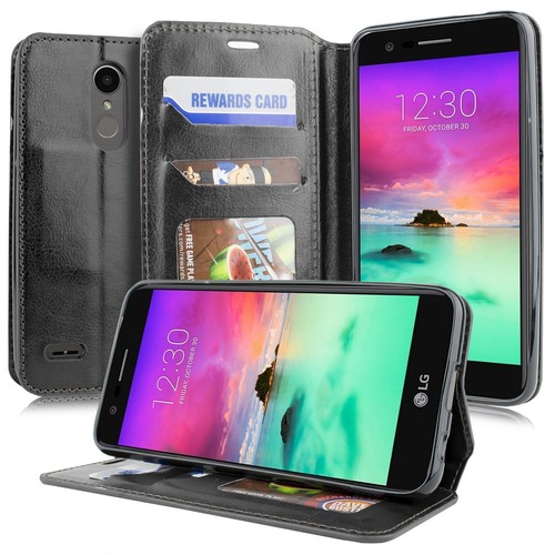 For LG K10 2018, K30, MS425 Credit Card Slot Hold Folio Kickstand Wallet Case - Picture 8 of 27