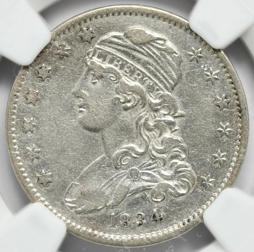 1834 O/F Capped Bust Silver Quarter B-1 NGC XF Details