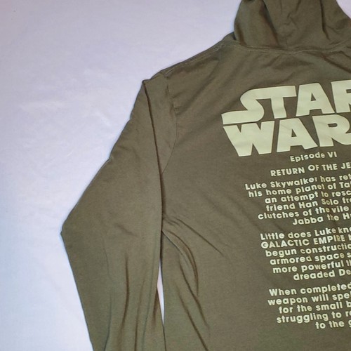 Star Wars Episode VI Return of The Jedi Mens Logo Hooded Green Size XL 22.5x28.5 - Picture 13 of 18