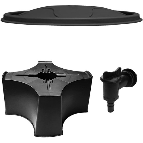 210 LITRE COMPLETE PLASTIC WATER BUTT / WATERBUTT RAIN DIVERTER TAP STAND LID - Picture 41 of 68