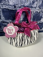 Aurora Fancy Pals Zebra Pink Bag Purse Pet Carrier Sequin Plush Lab Aussie B12