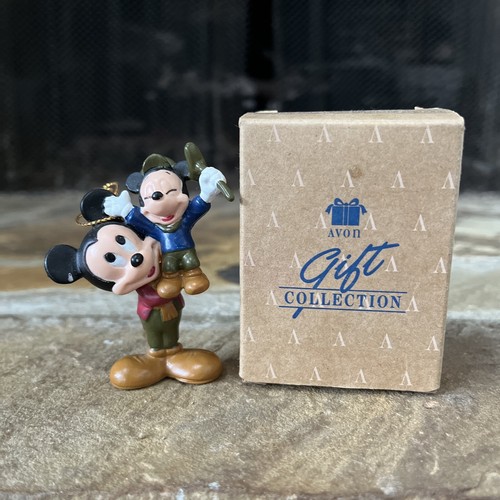 Avon Disney Mickey Mouse as Bob Cratchit & Morty Mouse as Tiny Tim Ornament 1992 - Picture 8 of 9