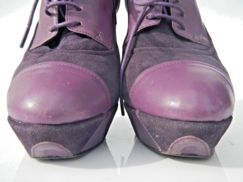 Dario Giotti Designer High Heel Plateau Hochfront Schnür Pumps Leder 37 Sammler - Bild 10 von 14
