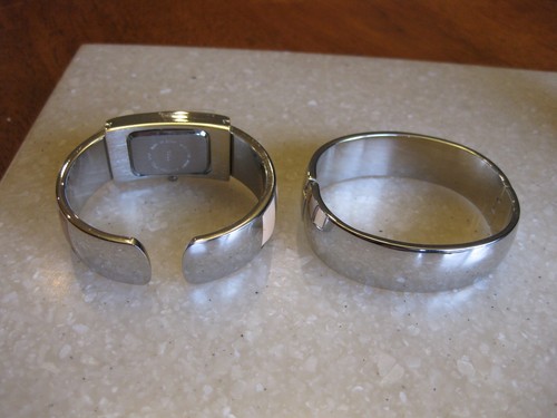 Silver Tone & Pale Pink Rose Quartz? ARIA Watch & Bracelet Set / Unworn Orig Box - Picture 8 of 12
