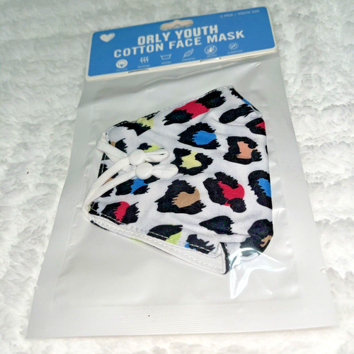 Orly Youth 100% Cotton Face Mask Breathable Washable Adjustable Set of 6 New - Picture 4 of 7